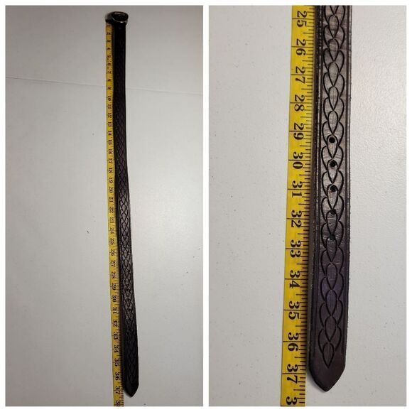 Award Design Medals N Brass Toned Buckle and Tooled Leather Belt - Picture 10 of 10